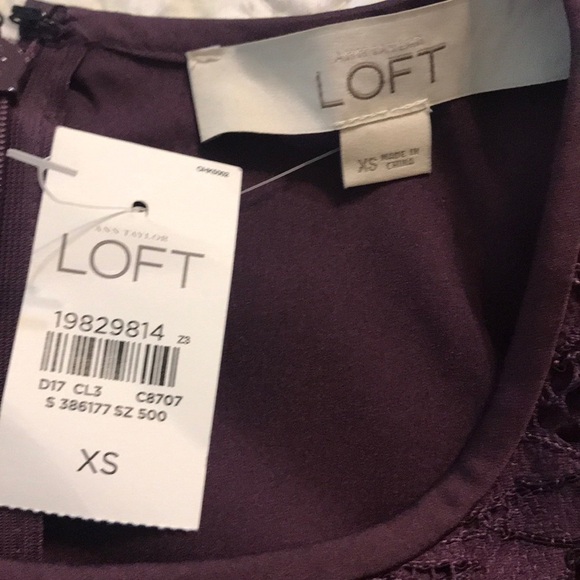 🆕 Loft Eggplant Lace Dress XS - Picture 5 of 6